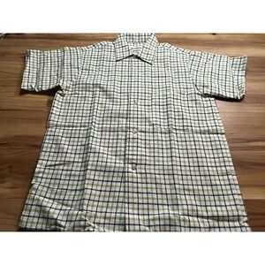 Vintage‎ Maywood Permanent Press Shirt Mens Small 14-14.5 Plaid Short S 60s 70s
